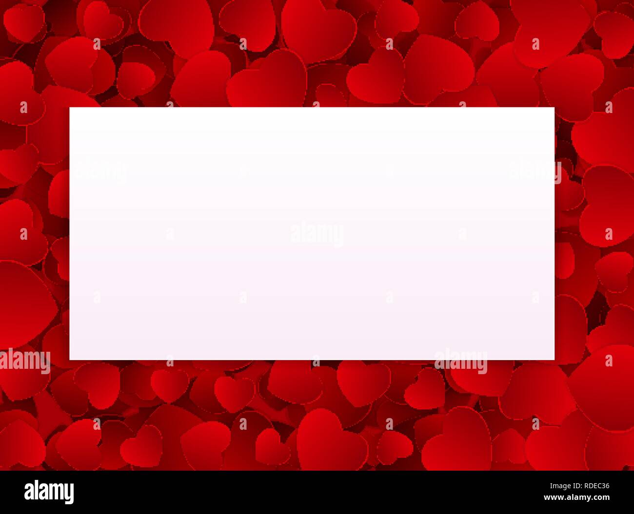 Valentine`s Day Love Background Template with Empty Blank Page for